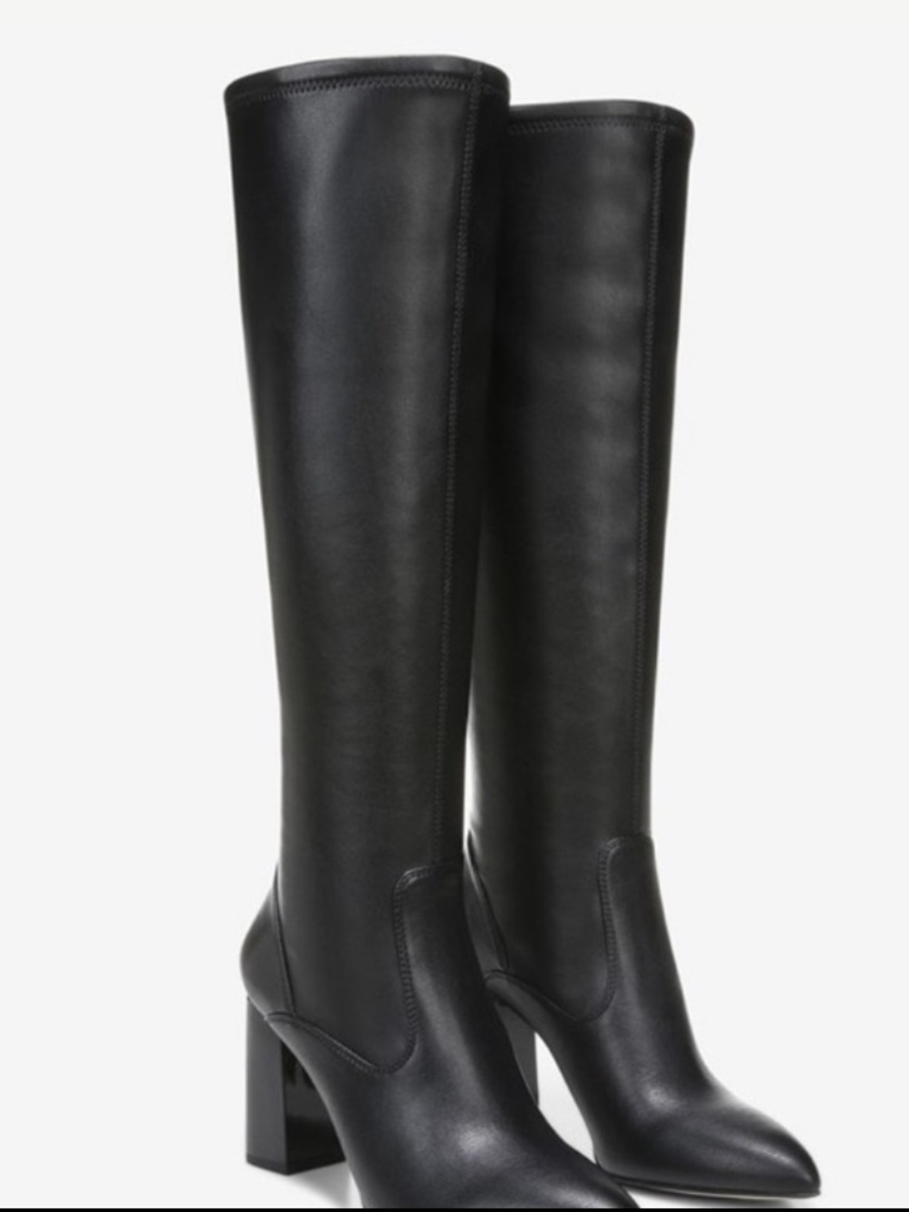 Franco Sarto Black Heeled Boots (Katherine Wide Calf Knee High Boot)